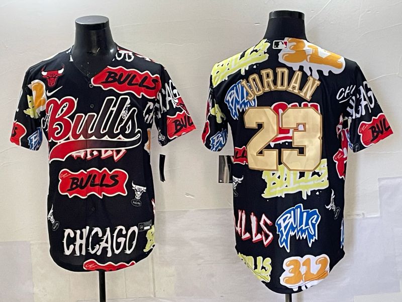 Men Chicago Bulls Nike #23 Jordan black NBA 2025 Jersey style 06